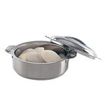 Borosil Stainless Steel Insulated 900 ml Server Casserole | Idli/Roti Server with Steel Lid | PUF Insulated | 1 Year Warranty