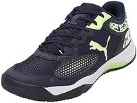PUMA Unisex SOLARCOURT RCT Tennis Shoe, Navy-Fast Yellow White, 7 UK
