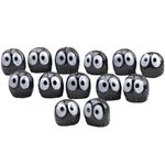 Luxetoys 20 Pcs Soot Spirits Anime Figures Susuwatari Character Miniature with a Car Sticker 1.2cm for Car Decoration (Dark Soot Spirits)