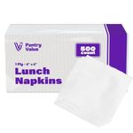 [500 Count] 1-ply White Lunch Napkins - Disposable Absorbent Paper Napkins for Everyday use, Events, Parties