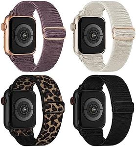 Stretchy Nylon Solo Loop Bands Compatible with Apple Watch 38mm 40mm 41mm 42mm 44mm 45mm 46mm 49mm, Sport Elastic Wristbands Women Men Straps for iWatch Series 10/9/8/7/6/5/4/3/2/1/SE 2/Ultra/Ultra 2