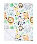 Vollmic Baby Blanket Bedding Flannel Fleece Mink Blanket Baby Plush Blanket with Dotted Backing 75x100cm (Green)