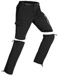 HOTSUIT Lightweight Convertible Pant Men's Hiking Pants Quick Dry Zip-Off with Multi Pockets & Detachable Belt, Black, Large