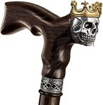 Asterom Handmade Wood Walking Cane for Men - Skull King - Cool Men's Wooden Canes Fashionable Walking Stick