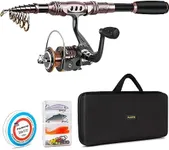 PLUSINNO Spinning Rod and Reel Combos Telescopic Fishing Rod Pole with Reel Line Lures Hooks Fishing Carrier Bag Case and Accessories Fishing Gear Organizer (2.1M 6.89FT Fishing Gear Organizer) ...