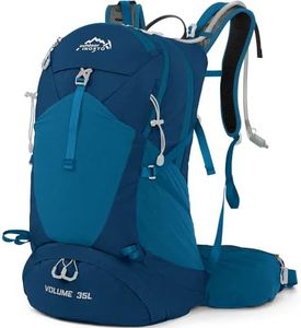 IX INOXTO Hiking Backpack,35L Waterproof Hiking Daypack with 3L Water Bladder and Rain Cover, Lightweight Travel Camping Back, Blue, One Size, Daypack Backpacks