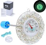 Glow Dial Floating Pool Thermometer Easy Read - Glitter Water Temp Gauge