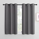 NICETOWN Bedroom Curtains Blackout Drapery Panels,Three Pass Microfiber Thermal Insulated Solid Ring Top Blackout Window Curtains/Drapes/Panels (Two Panels,42 x 48 inches,Grey)