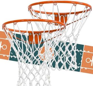 psler Basketball net Outdoor, Basketball Hoop net Standard Basketball net Measures 22 inches and has 12 Loops, suitables for Indoor and Outdoor Professional Competition. (2 Nets (White))