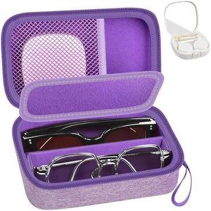 GWCASE Portable 2 in 1 Contact Lens Case and Double Travel Glasses Case