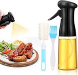 SANYOCZH Oil Spray Bottle, 7 oz / 210 ml Olive Oil Sprayer for Cooking with Brush, Vinegar Olive Oil Mister for Kitchen, Suitable for Air Fryer, BBQ, Baking, Salad (Black)