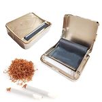 Cigarette Roller, 110MM Automatic Rolling Box Portable Cigarette Rolling Machine Tobacco Rolling Machine Smoking Roller Case (Silver)