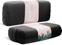 Gurus Yoga Bolster Pillow for Restorative Yoga - Super Soft, Lightweight & Firm Support - Easy to Carry Meditation Bolster with Carrying Handles - Rectangular Exercise Pillow with Machine Washable Cover (Black)