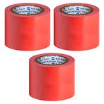 VCR Red Duct Tape - 18 Meters in Length 96mm / 4" Width - 3 Rolls Per Pack - Strong Book Binding Tape - Waterproof Heavy Duty Duct Tape