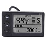 Electric Bike LCD Display,Electric Bicycle S866 LCD Display Meter 24V 36V 48V Control Panel with Waterproof Plug