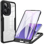 Ephoou 360°All-Inclusive Case for Xiaomi Redmi Note 13 Pro Plus 5G, [Built in Screen Protector] Dual Layer Full Body Shockproof Dustproof Clear Phone Case for Redmi Note 13 Pro Plus 5G QB-Black