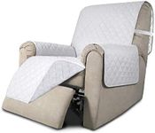 Easy-Going Recliner Sofa Slipcover Reversible Sofa Cover Furniture Protector Couch Shield Water Resistant with Elastic Straps for Pets Kids Children Dog Cat (Recliner,White/White)