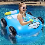 HY-MS Inflatable Vehicle Swimming Pool Toys, Pool Floats with Built in Water Gun, Inflatable Fire Boat Pool Children Inflatable Float Seat for Kids,Boys and Girls (Blue)