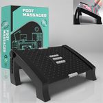 TechHark Adjustable Footrest with Massage Surface, Ergonomic Under Desk Foot Rest for Office and Home, Height Adjustable, Black (6-Month Warranty)