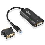 SIIG USB 3.0 to DVI Video Adapter with DVI to VGA Adapter | Quick and Easy Setup | 1080p or 2048x1152 Resolution | DisplayLink Manager Compatible, Support Windows 11, 10, Mac M1 & M2 (JU-DV0112-S3)