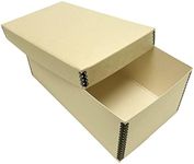 Lineco Photo Card Box, Museum-Quality Archival Storage, Acid-Free with Removable Lid, Bulk Storage for Negatives, Prints, Films, Photos, 4x6x12 Inches, Tan