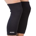 AGARO Stretchable Knee Support, Breathable Fabric, Uniform Compression, Relieves Muscle Pain, Joint Pain, Injury Recovery, For Workout, Running, For Men & Women, Knee Cap, XXL, Black, Pack of 2