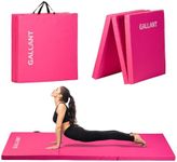 Gallant Foldable Gymnastics Mat - 6ft Long & Tri Folding, 5cm Thick High Density Foam, Non Slip & Easy to Clean - Tumble Exercise Gym Crash Mat For Children, Kids Gymnastics Equipment (Pink)