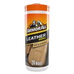 Armor All, 24 Beeswax Leather Wipes, Keeps Leather Looking New and Protects Against Stains, Biodegradable Plastic-Free Wipes, Freshness Lock, Ideal for Car & Motorcycle Detailing, Made in UK