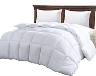 LINENWALAS White Duvet with Stripe Duvet Cover, Double Size 1 Duvet and 1 Duvet Cover, Classic All Season 5* Star Hotel Duvet/AC Comforter with Cotton White Stripes Duvet Cover, (90x100 inch)