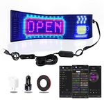 Stemedu USB LED Scrolling Message Sign丨Flexible LED Car Sign丨Custom Text Pattern Graffiti Animation Display丨14.6in x 3.6in LED Matrix Soft Screen for Car Windows, Shop, Bar丨APP Control Programmable