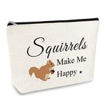 Squirrel Lover Gift Squirrels Cosmetic Bag for Women Girls Animal Lover Gift Makeup Bag Best Friend Daughter Birthday Gift Christmas Graduation Gift for Sister Niece BFF Travel Toiletry Pouch