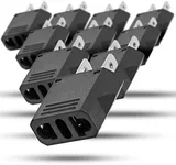 10 Pack European to US Plug Adapter, Fosmon EU Europe to US USA, Canada Travel Plug Adapter, Euro European to American Power Converter, Small EU Charger Adapter, 2 Prong- Black