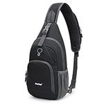 G4Free Sling Backpack Small Sling Bag Crossbody Chest Daypack for Men Women Hiking Travel(Dark Gray)