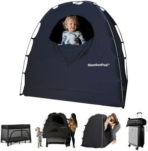 SlumberPod The Original Blackout Sleep Tent Travel Essential for Babies and Toddlers, Mini Crib and Pack N Play Cover, Sleep Pod for Kids with Monitor Pouch and Fan Pouch, Blocks 95%+ Light, Navy