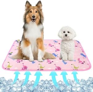 NACOCO Summer Pet Cooling Mat - Cat Dog Cushion Pad Sleeping Cool Dinosaurs Comfortable Soft for Pets Kids and Adults (Pink Dinosaur, L)