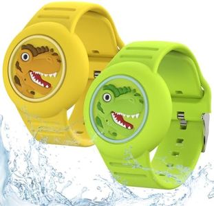 HLHGR Airtag Bracelets for Kids，Waterproof Airtag Watch Bracelets for Kids-Soft Silicone Hidden Air tag Wristband Lightweight GPS Tracker Holder Watch Band for Child Cartoon [2 Pack]