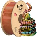 Gratkit Silk Tri-Color PLA Filament，Coextrusion PLA Filament 1.75mm, -0.03mm, 1KG/Roll, Silk PLA Blue & Gold & Red