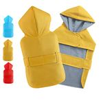 BECNBEAU Dog Raincoats Small Dogs Rain Jacket Waterproof Puppy Rain Poncho Rainwear Snowproof Windproof Harness Hole Lined Hooded for Small Breed Dog,Yellow,Back Length 6.7 inch