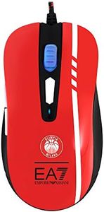 Mars Gaming MMEA7, Ratón Sensor Óptico 3200DPI, Oficial Olimpia Milano EA7, Rojo