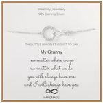 Weelody Granny Bracelet, 925 Sterling Silver Infinity Bracelet, Granny Gifts for Birthday, Granny Mother’s Day Gift, Bracelet for Grandmother, Grandma Gifts from Granddaughter