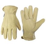 Leather Work Gloves for Men & Women, Rigger Gloves for Driver, Construction, Yardwork, Gardening