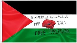 OEIDABXU Free Palestine Flag 3x5FT In Memory of Aaron Bushnell 1999-2024 Flag Stand With Palestine Flag Support Pray For Palestine Hanging Banner For Indoor Outdoor