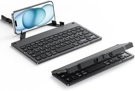 TECURS Clavier Bluetooth Pliable - Mini Clavier sans Fil 3 Canaux Bluetooth, Clavier Pliable AZERTY pour Tablette/iPad/Phone/PC, Clavier Tablette Rechargeable pour Windows/iOS/Android