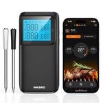 INKBIRD Wireless Meat Thermometer INT-12E-BW, WiFi & Bluetooth Dual Mode, 2 Probes with 5 Sensors Food Thermometer, High & Low Temperature Alarms, CNAS-accredited Accuracy for BBQ Oven Cooking Kitchen