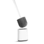 ASAB Toilet Brush Set Silicone Toilet Brush Holder Bathroom Toilet Brush With Soft Bristles Toilet Cleaning Brush kit Quick Drying Toilet Brush Holder Wall Mounted Bathroom Deep Clean Brush