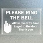 YIKIADA Please Ring The Bell Stickers Vinyl 15 x 10 cm Self-Adhesive Allow Extra Time Get to The Door Decal Waterproof Doorbell Cling Business Sign for Window Home Office Pack of 10