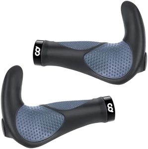 CyclingDeal Mountain Bike Bicycle Handlebar Grips - with Specialized Ergonomic & Anti-Slip Design for MTB & Hybrid Bikes - 1 Pair of Soft Gel Grips with Bar Ends Support