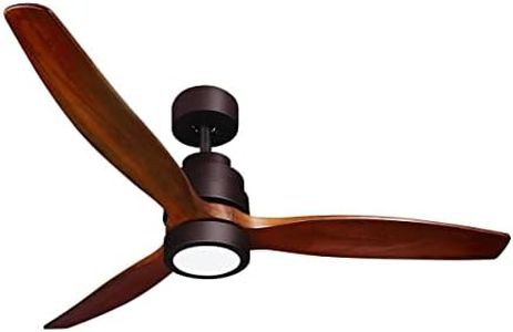 MAXKON 52" Inch Ceiling Fan, Black Classical Style Fan with with LED Lights 3 Blades 5 Speed Timer Brown for Bedroom/Living Room/Study/Porch