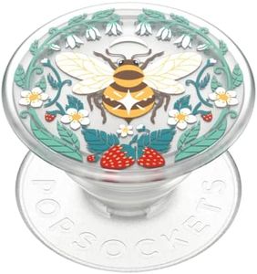 PopSockets: Plant-Based Phone Grip with Expanding Kickstand, Eco-Friendly Pop Socket for Phone - Translucent Bee Boho