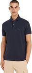 Tommy Hilfiger - 1985 Classic Fit Mens Polo Shirts - Button Down Collar - Stretch Cotton - Embroidered Tommy Logo - Desert Sky - Size L